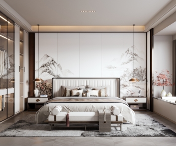 New Chinese Style Bedroom-ID:348277092