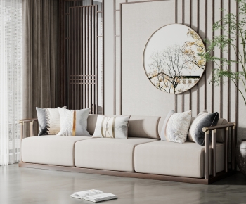 New Chinese Style Three-seat Sofa-ID:426676031