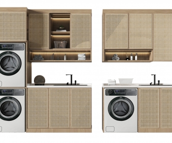 Wabi-sabi Style Laundry Cabinet-ID:507292993