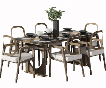 New Chinese Style Dining Table And Chairs-ID:912838944
