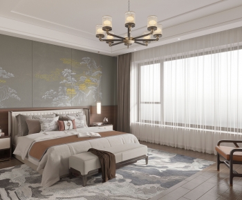 New Chinese Style Bedroom-ID:572603946