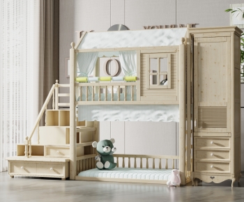 Simple European Style Bunk Bed-ID:689719924