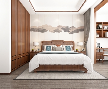 New Chinese Style Bedroom-ID:741689273