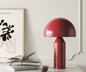 现代红色蘑菇状台灯-ID:588906055