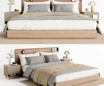 Nordic Style Double Bed-ID:698299882