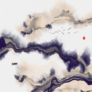 新中式山水画-ID:804730894