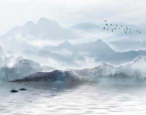 新中式山水画-ID:373922115
