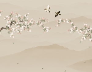 新中式花鸟壁纸-ID:5229783