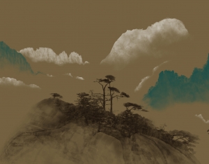 新中式山水装饰画-ID:596740015