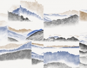 新中式山水装饰画-ID:411603939