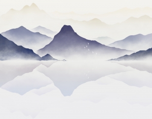 新中式山水装饰画-ID:722716096
