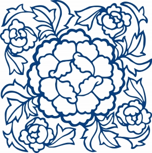 古代青花瓷图案花纹中国风图案-ID:734031928