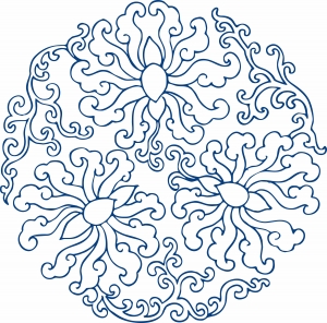 古代青花瓷图案花纹中国风图案-ID:253348117