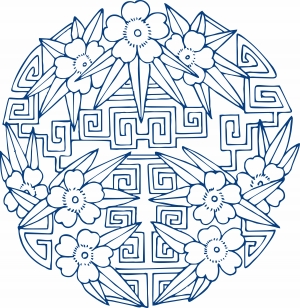 古代青花瓷图案花纹中国风图案-ID:656932124