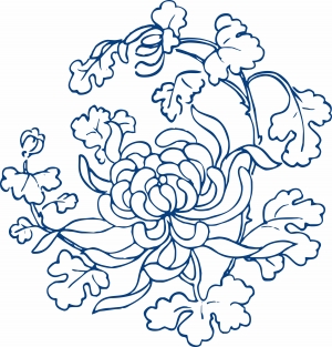古代青花瓷图案花纹中国风图案-ID:261106971