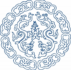 古代青花瓷图案花纹中国风图案-ID:125108961