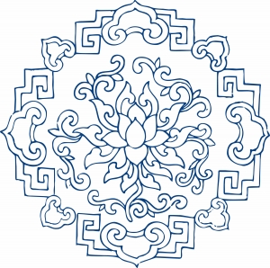 古代青花瓷图案花纹中国风图案-ID:704025034