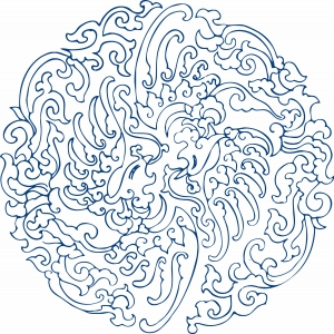 古代青花瓷图案花纹中国风图案-ID:548129193