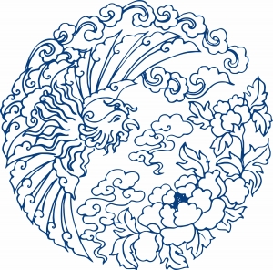 古代青花瓷图案花纹中国风图案-ID:222695118