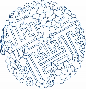 古代青花瓷图案花纹中国风图案-ID:990416054