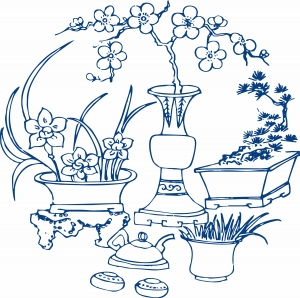 古代青花瓷图案花纹中国风图案-ID:431526902