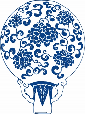 古代青花瓷图案花纹中国风图案-ID:253010992