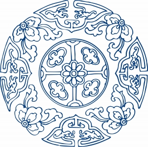 古代青花瓷图案花纹中国风图案-ID:958858012