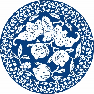 古代青花瓷图案花纹中国风图案-ID:215002062