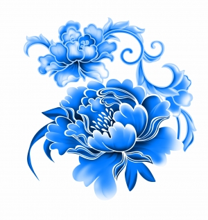 古代青花瓷图案花纹中国风图案-ID:108607051