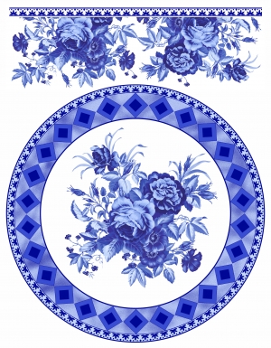 古代青花瓷图案花纹中国风图案-ID:112632993