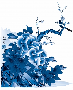 古代青花瓷图案花纹中国风图案-ID:383522996