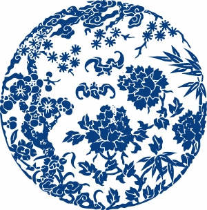 古代青花瓷图案花纹中国风图案-ID:966106897