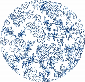 古代青花瓷图案花纹中国风图案-ID:676987898