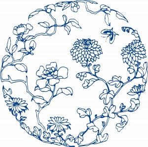 古代青花瓷图案花纹中国风图案-ID:295631897