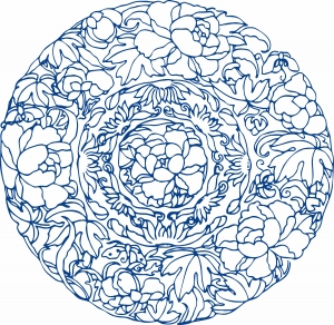 古代青花瓷图案花纹中国风图案-ID:312033896