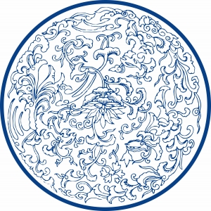 古代青花瓷图案花纹中国风图案-ID:290262941