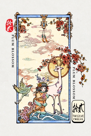 中国风古风花鸟挂历-ID:132164001