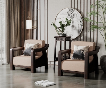 新中式单人沙发-ID:485125065