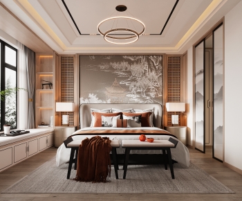 New Chinese Style Bedroom-ID:955724959
