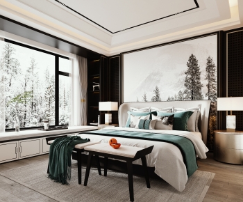 New Chinese Style Bedroom-ID:240969783