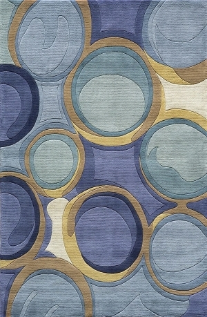 莫兰迪色圆形图案地毯-ID:5428821