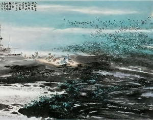 中国重彩写意山水画-ID:5430130
