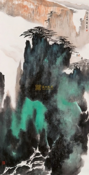 中国重彩写意山水画-ID:5430135