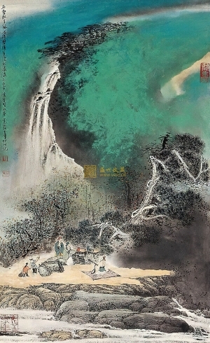 中国重彩写意山水画-ID:5430137