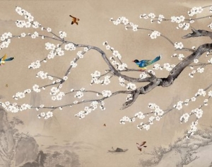 新中式花鸟壁画-ID:293281164