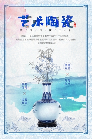 中国风古风古玩文玩瓷器海报-ID:421061049