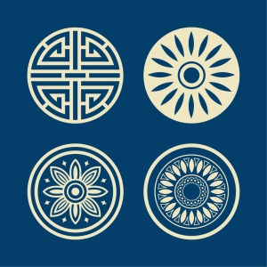 中国风古风祥瑞图案中式壁纸-ID:253729874