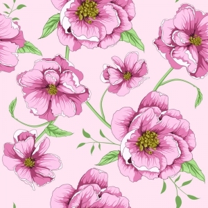 无缝花卉植物印花壁纸壁布-ID:5257350