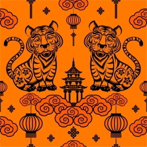 无缝虎年老虎卡通壁纸-ID:5258511