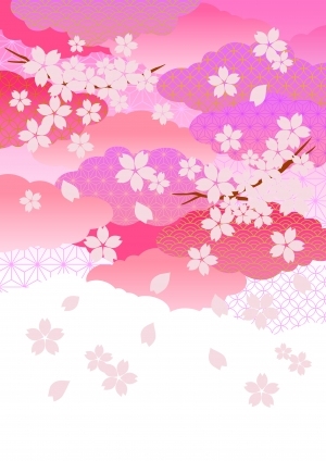 传统花样图案日式日本和风仙鹤松树鲤鱼波纹印花-ID:5258756